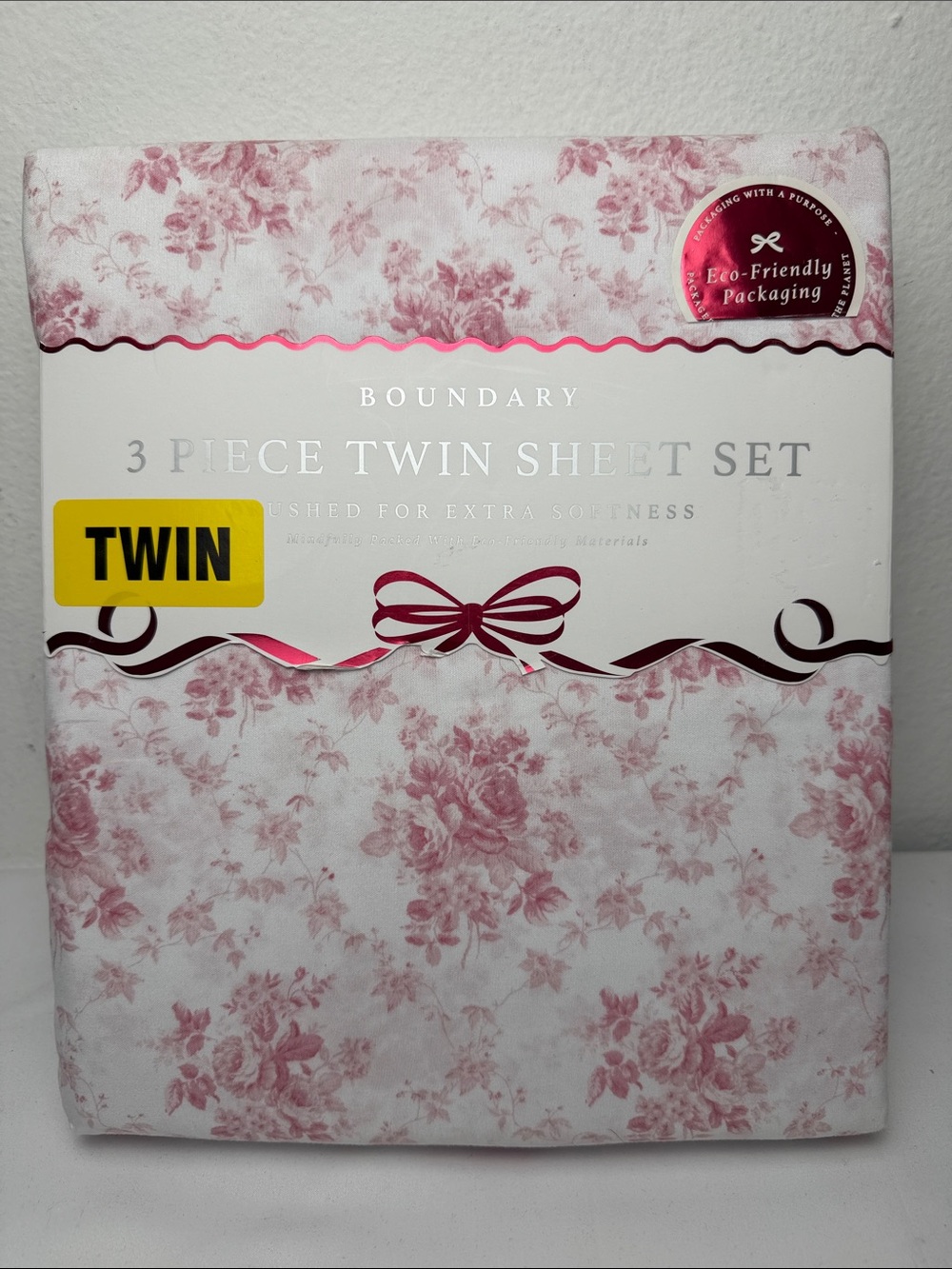 3-Piece Twin Sheet Set in Floral Pink